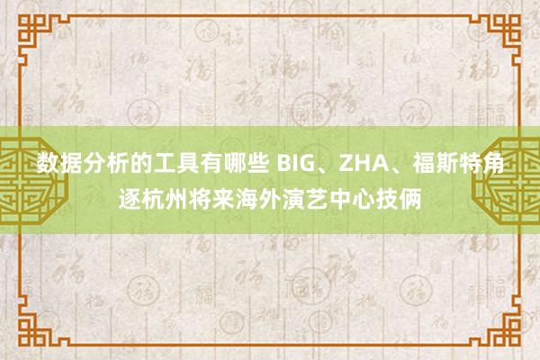 数据分析的工具有哪些 BIG、ZHA、福斯特角逐杭州将来海外演艺中心技俩