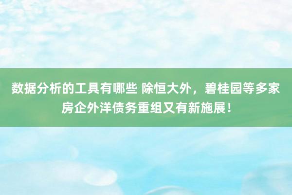 数据分析的工具有哪些 除恒大外，碧桂园等多家房企外洋债务重组又有新施展！