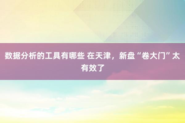 数据分析的工具有哪些 在天津，新盘“卷大门”太有效了