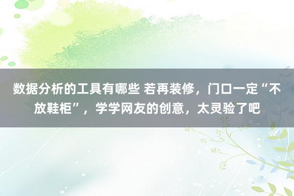 数据分析的工具有哪些 若再装修，门口一定“不放鞋柜”，学学网友的创意，太灵验了吧