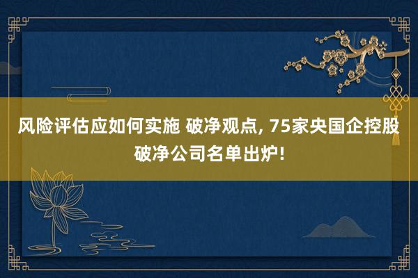 风险评估应如何实施 破净观点, 75家央国企控股破净公司名单出炉!