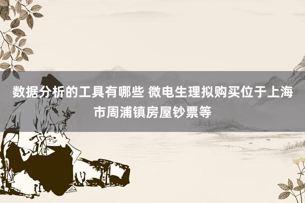 数据分析的工具有哪些 微电生理拟购买位于上海市周浦镇房屋钞票等