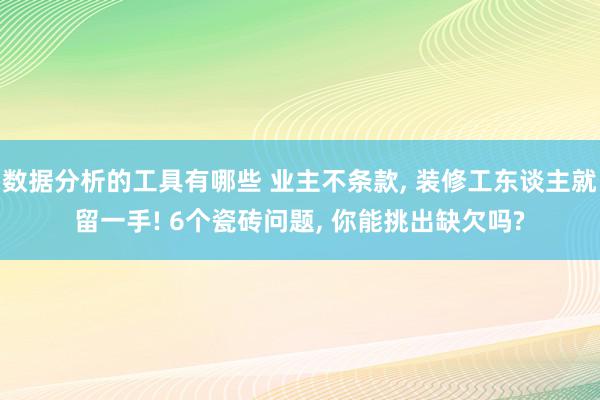 数据分析的工具有哪些 业主不条款, 装修工东谈主就留一手! 6个瓷砖问题, 你能挑出缺欠吗?