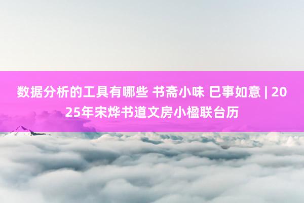 数据分析的工具有哪些 书斋小味 巳事如意 | 2025年宋烨书道文房小楹联台历